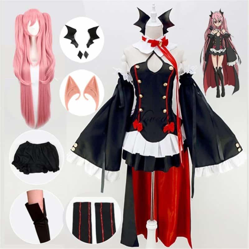 Seraph Of The End Owari no Seraph Krul Tepes Cosplay Costume Uniform Wig Cosplay Anime Witch Vampire Halloween Costume For Women 1