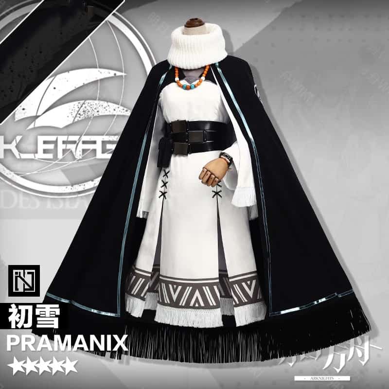Game Arknights Pramanix First Snow Battle Suit Uniform Dress Cosplay Costume Full Set With Ear Tail Halloween Suit wig For Women 2