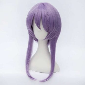 Seraph of the end Hiiragi Shinoa Wigs Light Purple Heat Resistant Synthetic Hair Perucas Cosplay Wig + Wig Cap + Bowknot Hairpin 3