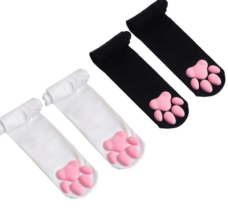 Trendy Over Knee Kawaii 3D Cat Paws Stockings for Girls 2