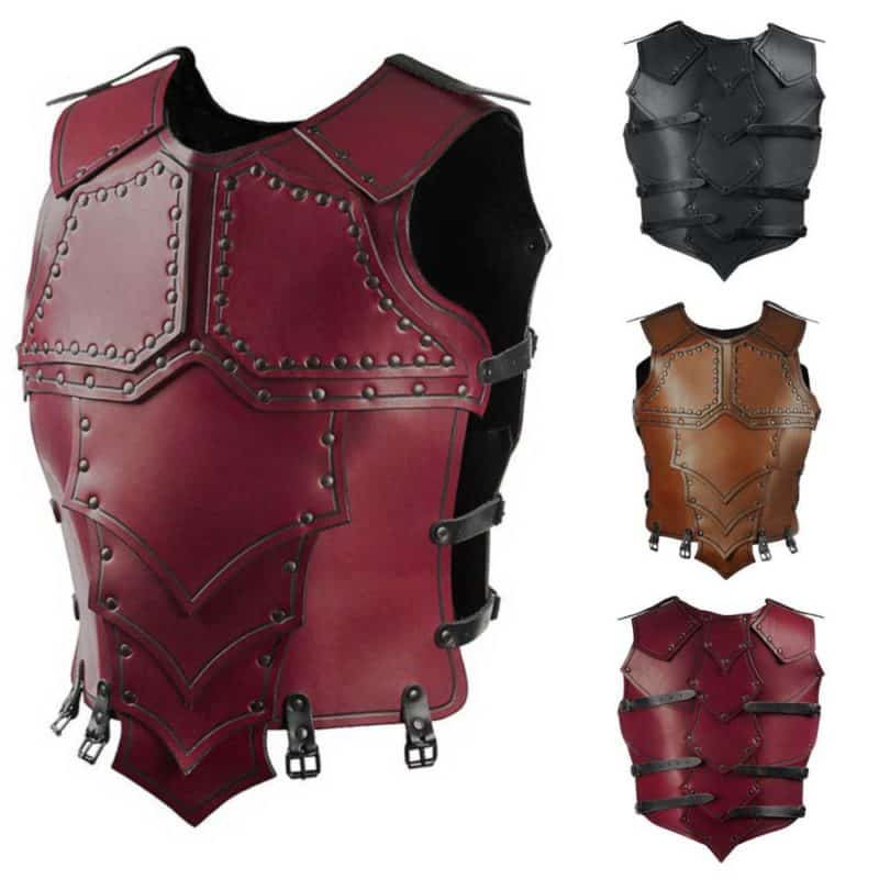 Medieval Vintage Leather Armor Steampunk Rivet Gear Viking Warrior Gladiator Combat Costume War Fighting Larp Hard Vest For Men 1