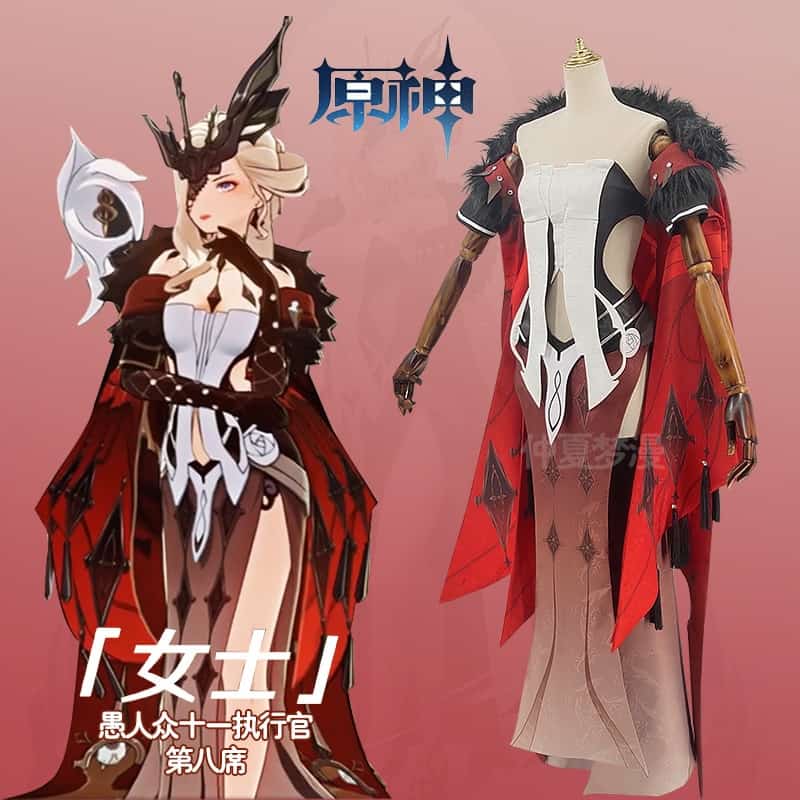 Genshin Impact Fatui La Signora Cosplay Kostüm 8