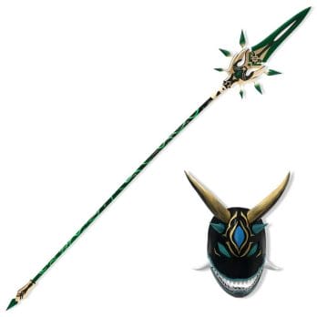 Game Genshin Impact Xiao Props He Pu Yuan Sword Spear Mask Cosplay Weapons Halloween Carnival Replica Prop Anime Show 1