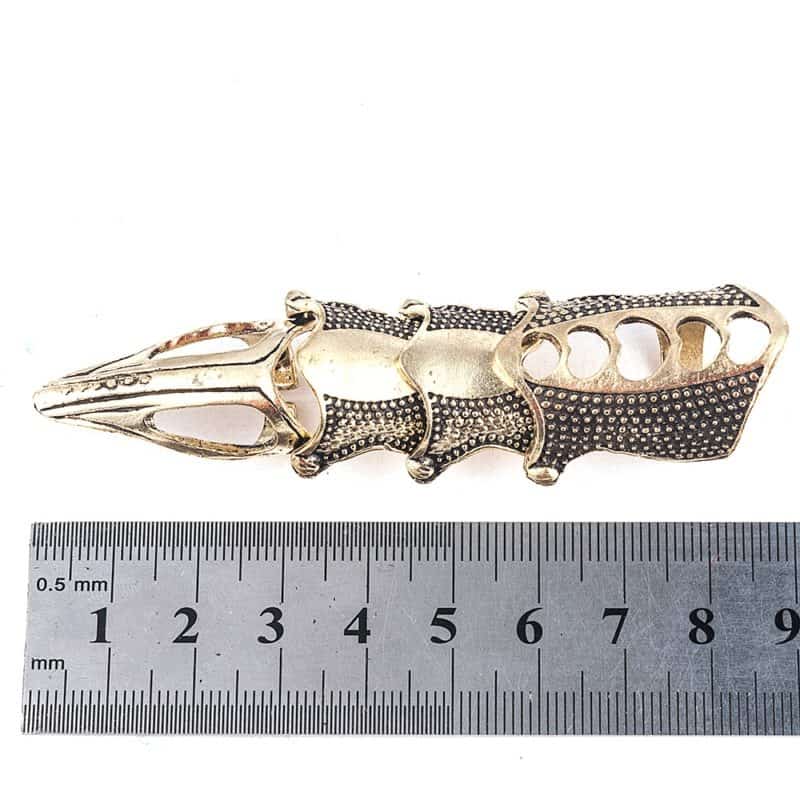 2020 NEW Cool Boys Punk Gothic Rock Scroll Joint Armor Knuckle Metal Full Finger Ring Gold Cospaly DIY Ring Halloween decoration 4