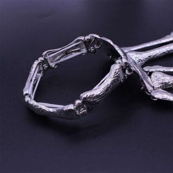 Nightclub Gothic Punk Skull Finger Bracelets for Women Skeleton Bone Hand Bracelets Bangles 2020 Christmas Halloween Gift 2