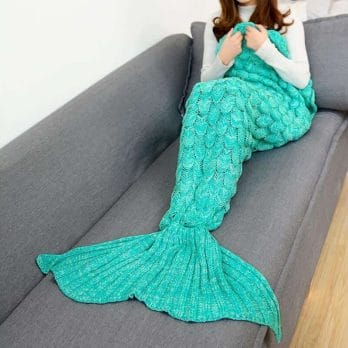 CAMMITEVER 17 Colors Mermaid Blanket Blankets Knitting Fish Tail Blanket Sofa Cover Birthday Gifts For Girls 2
