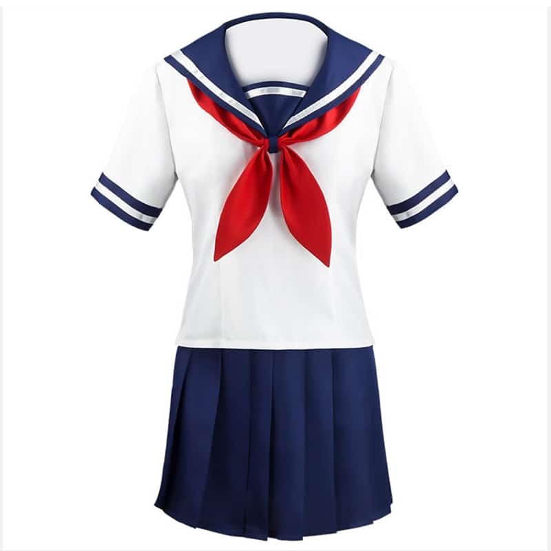 New Arrival Ayano Aishi Cosplay Game Yandere Simulator Uniform Halloween Costume Women Short Sleeve Top Skirt Sailor Suit C36C92 2