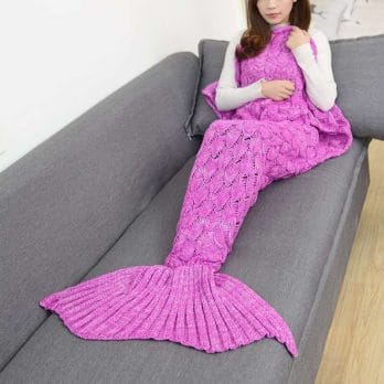 CAMMITEVER 17 Colors Mermaid Blanket Blankets Knitting Fish Tail Blanket Sofa Cover Birthday Gifts For Girls 3