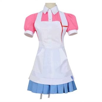 New Dangan Ronpa 2 Mikan Tsumiki Cosplay Costume Danganronpa Wig Suit Top Skirt Pink Apron Dress Woman Shoes Princess Dress Girl 2
