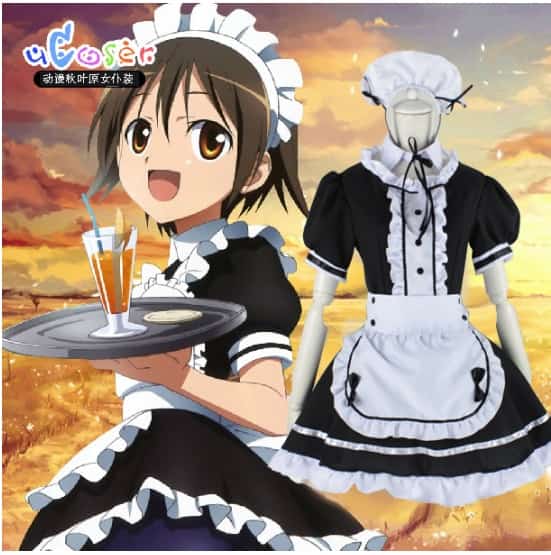2021 Black Cute Lolita Maid Costumes French Maid Dress Girls Woman Amine Cosplay Costume Waitress Maid Party Stage Costumes 3