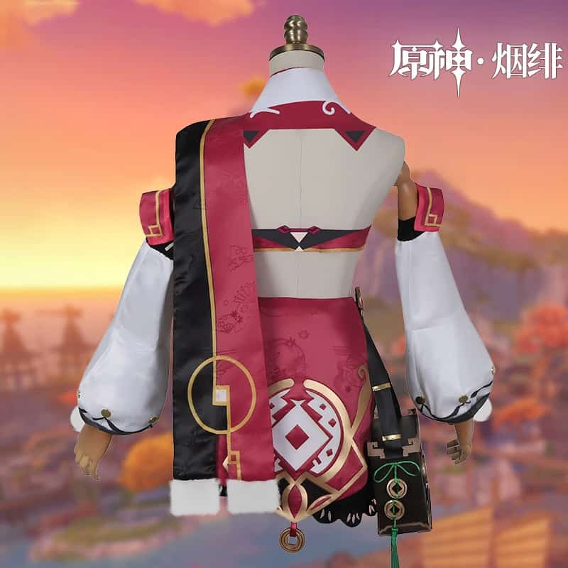 Anime Genshin Impact Yanfei Game Suit Aestheticism Uniform Yan Fei Cosplay Costume Halloween Party Outfit For Women 2021 NEW 2