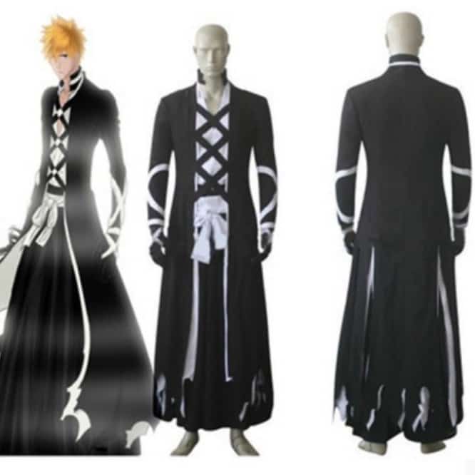 Hot Sale Bleach Ichigo Kurosaki New Bankai cosplay costume outfit Halloween Cloak Costume 1