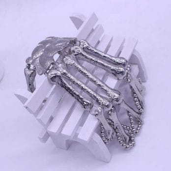 Nightclub Gothic Punk Skull Finger Bracelets for Women Skeleton Bone Hand Bracelets Bangles 2020 Christmas Halloween Gift 5
