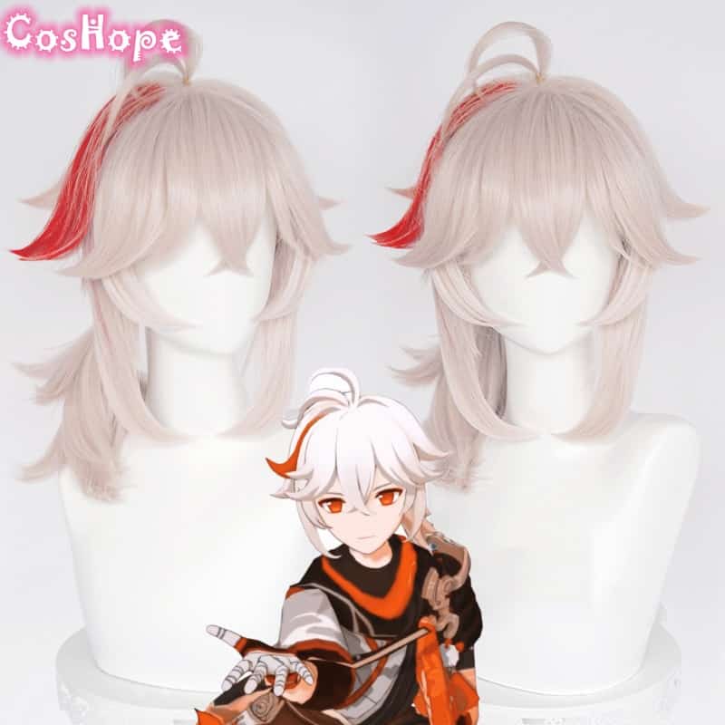 Genshin Impact Kazuha Cosplay 36cm Short Wig Cosplay Anime Cosplay Wigs Heat Resistant Synthetic Wigs Halloween 1