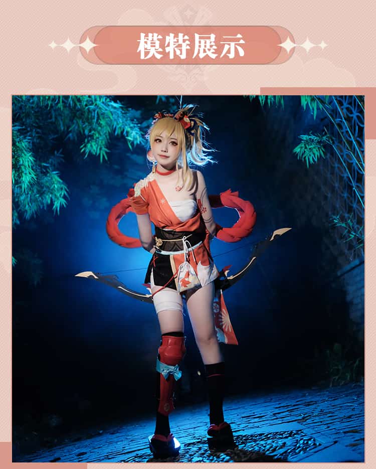 Game Genshin Impact Yoimiya Cosplay Costume Female Fashion Combat Uniform Activity Party Role Play Clothing XS-XXL New Product 63