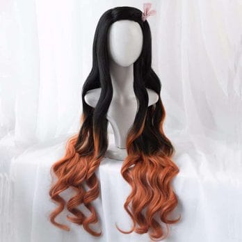 Kamado Nezuko Wig Demon Slayer: Kimetsu no Yaiba Nezuko Cosplay 95cm Gradient Long Hair Accessories Heat Resistant Synthetic Wig 2