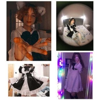 Women Maid Outfit Anime Long Dress Black and White Apron Lolita Dresses Men Cafe Cosplay Costume Горничная Mucama 4