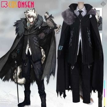 Game Arknights Guard SilverAsh Cosplay Costume Silver Ash Men's Black Delux Halloween Outfit COSPLAYONSEN Custom made 2
