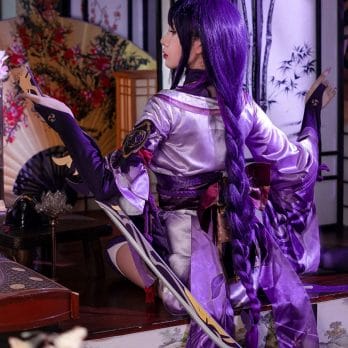 Game Genshin Impact Raiden Shogun Baal Cosplay Costume Halloween Party Dress for Women Girls Full Set for Girls Wigs and Shoes 4