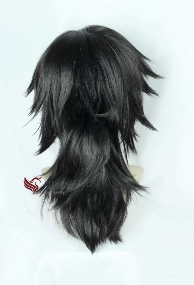 Demon Slayer Kimetsu no Yaiba Tomioka Giyuu Nature Black Heat Resistant Cosplay Costume Wigs + Wig Cap 4