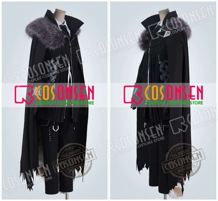 Game Arknights Guard SilverAsh Cosplay Costume Silver Ash Men's Black Delux Halloween Outfit COSPLAYONSEN Custom made 3