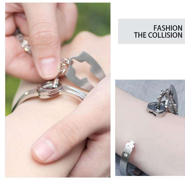 Couple Armband mit Schloss und Halskette mit Schlüssel Partnerarmband 7