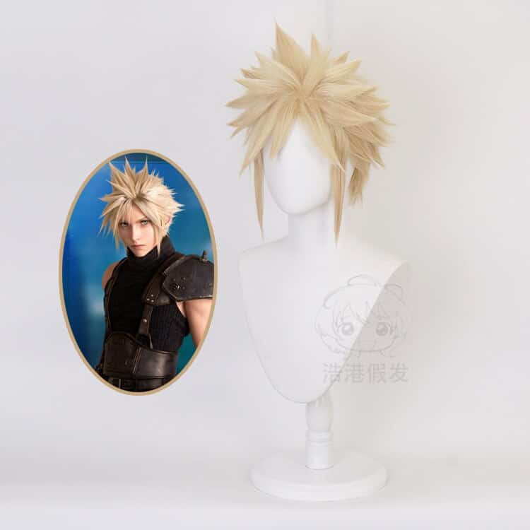 Anime aFinal Fantasy VII 7 Cosplay Cloud Strife Cosplay Costume Outfit Uniform Halloween Party Costumes Cloud Strife Golden Wigs 5