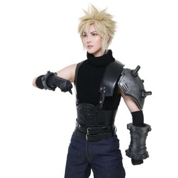 Anime aFinal Fantasy VII 7 Cosplay Cloud Strife Cosplay Costume Outfit Uniform Halloween Party Costumes Cloud Strife Golden Wigs 2