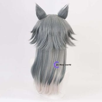 2020 New Anime BEASTARS Legoshi Wig Wolf Ears Personified Beasts Cosplay Gradient Colors Short BOBO Hair Halloween 2
