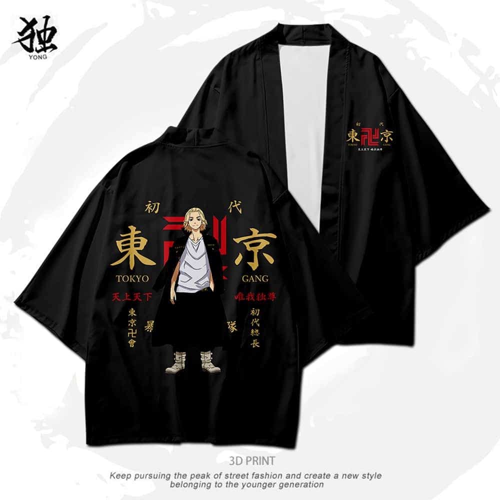 Anime Tokyo Revengers T-shirt Hanagaki Takemichi Ken Ryuguji Cloak Tops Jackets Draken Haori Ryuguuji Ken Mikey Kimono Coats Men 5