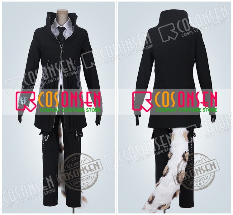 Game Arknights Guard SilverAsh Cosplay Costume Silver Ash Men's Black Delux Halloween Outfit COSPLAYONSEN Custom made 5