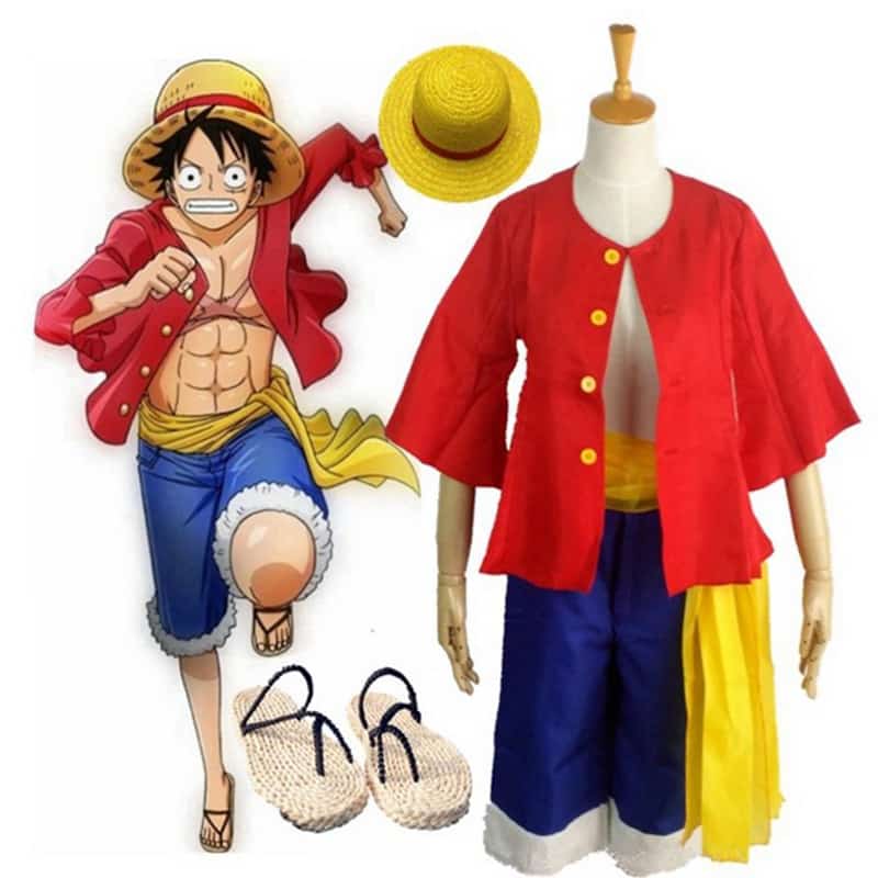 Anime Monkey D Luffy Cosplay Costume Set Coat Shorts Belt Uniform 1