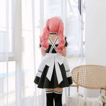 Amine Black Cute Lolita French Maid Cosplay Costume Dress Girls Woman Waitress Maid Party Stage Costumes 3