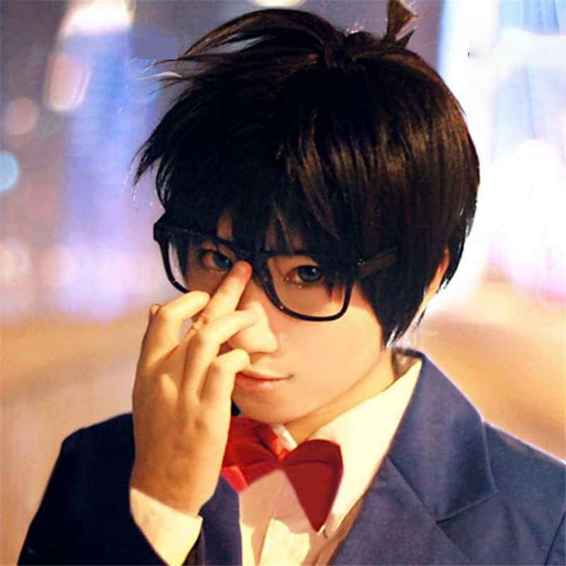 Anime Detective Conan Kudou Shinichi Cosplay Wig Halloween Role Play Costume Party Hair 1