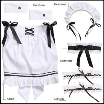 Amine Black Cute Lolita French Maid Cosplay Costume Dress Girls Woman Waitress Maid Party Stage Costumes 6