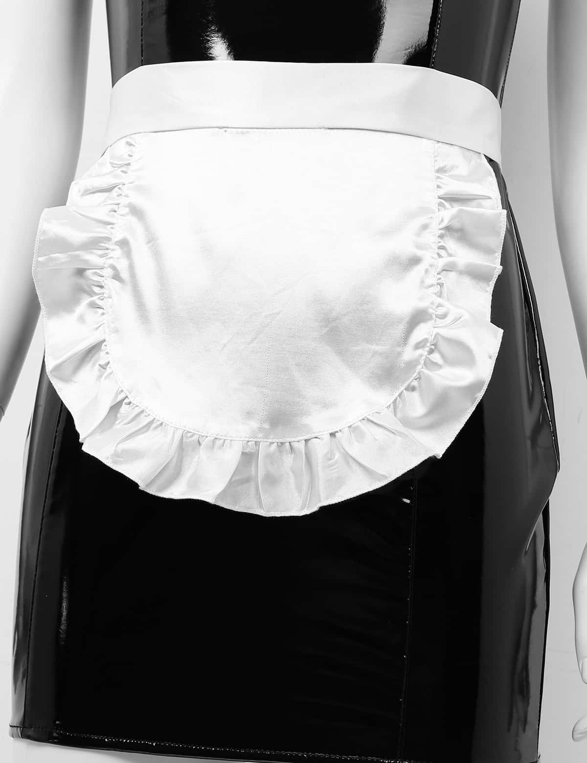 Wetlook sexy Maid Outfit kurz für Damen und Herren 14