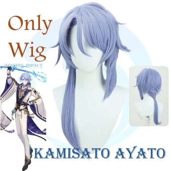 Genshin Impact Kamisato Ayato Cosplay Costume Uniform Wig Anime Halloween Costumes for Men Game 3