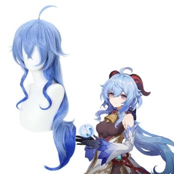 Game Genshin Impact Ganyu Cosplay Long Blue Gradient Wig Anime Cosplay Wigs Halloween Heat Resistant Synthetic Wigs 4