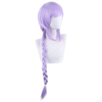 Genshin Impact QIQI Cryo Cosplay Wigs Long Light Purple Braided Wigs Heat Resistant  Hair Halloween Party Role Play 4