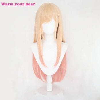 High Quality Anime My Dress-Up Darling Marin Kitagawa Cosplay Wigs Long Pink Gradient Heat Resistant Hair Party Wig + a wig cap 2