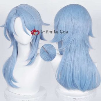 Game Genshin Impact Kamisato Ayato Blue Long Cosplay Wig Cosplay Anime Cosplay Wig Heat Resistant Anime Party Wigs + Wig Cap 4