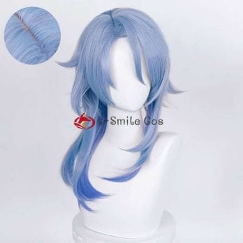 Game Genshin Impact Kamisato Ayato Blue Long Cosplay Wig Cosplay Anime Cosplay Wig Heat Resistant Anime Party Wigs + Wig Cap 2