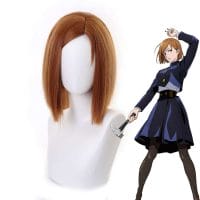 2020 Anime Cosplay Jujutsu Kaisen Cosplay Nobara Kugisa Wig Jujutsu Kaisen Nobara Kugisaki Costume Wig with free wigcap 1