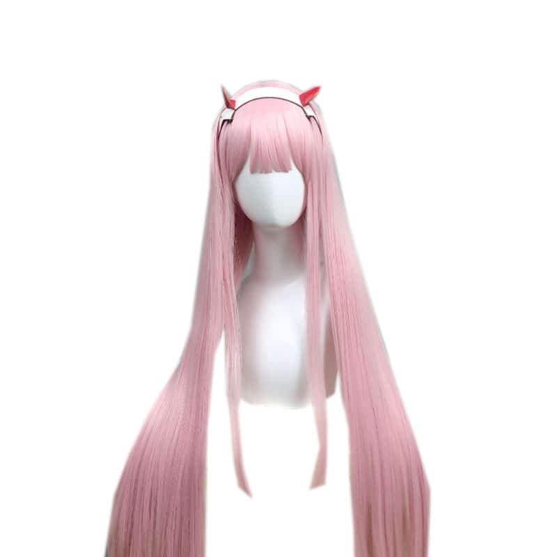 Anime DARLING in the FRANXX 02 Cosplay Wigs Zero Two Wigs Without Headwear 100cm Long Pink Synthetic Hair Perucas Cosplay Wig 5