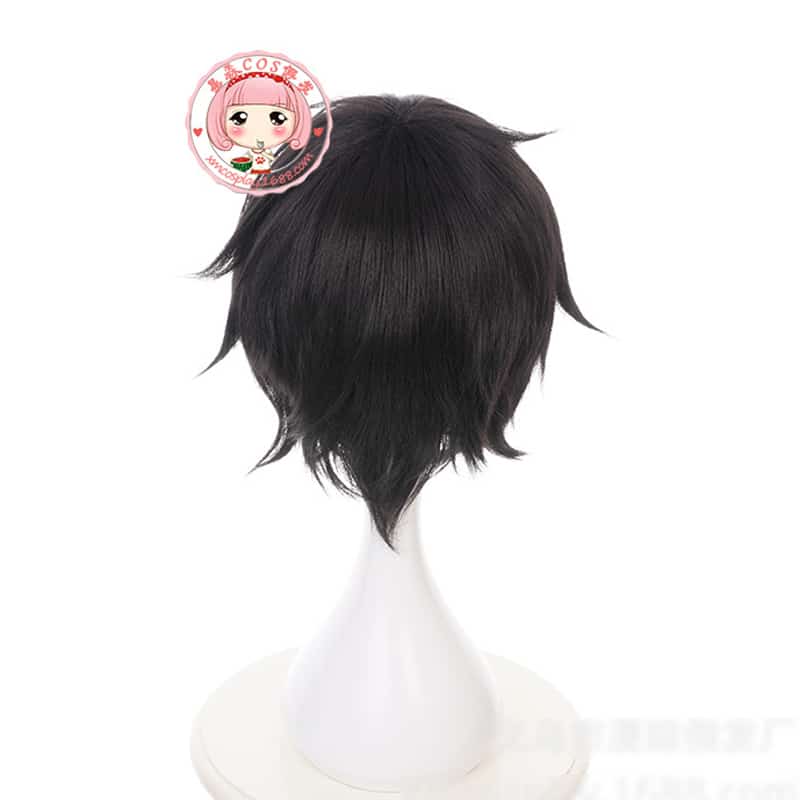 Japanese Anime DARLING in the FRANXX Cosplay Hiro Cosplay Women Short Black Hair 23cm/9.06inches Synthetic Hair+wig cap 4