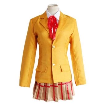 Anime Prison School Kurihara Mari Midorikawa Hana Cosplay Costume School Uniforms Brown Jacket Coat Top Cosplay Wig Shoes Suits 2