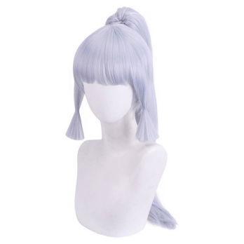 Genshin Impact Kamisato Ayaka Cosplay Wig 75cm Wig Silver Blue Wig Cosplay Anime Wigs Heat Resistant Synthetic Wigs Halloween 2