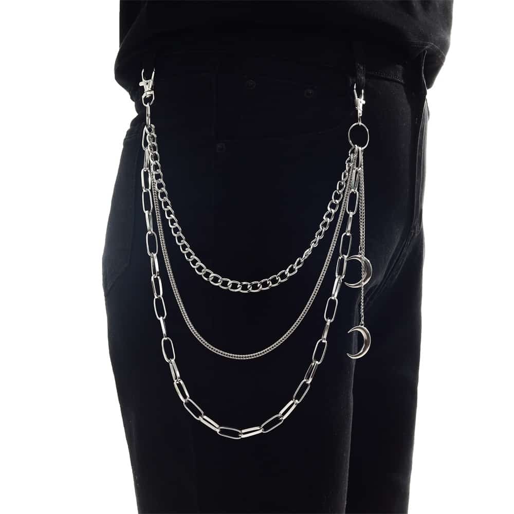 Moon Pendants Chain On The Jeans Pants Women  Keychains for Men Unisex  Egirl  Eboy Harajuku Goth  Aesthetic Accessories 1