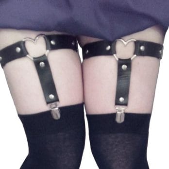 Heart Rivet Garter Belt Women Sexy Lingerie Elasticity Artificial Leather Leg Ring Garter For Stockings Girls Thigh Harness 1