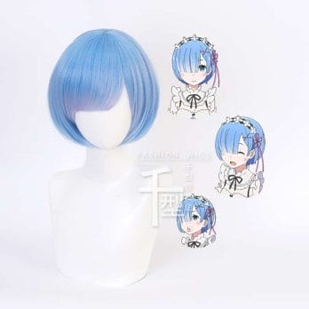 Re：Life in a different world from zero Rem Cosplay Wig Anime Women Ram Costume Hair Synthetic 1